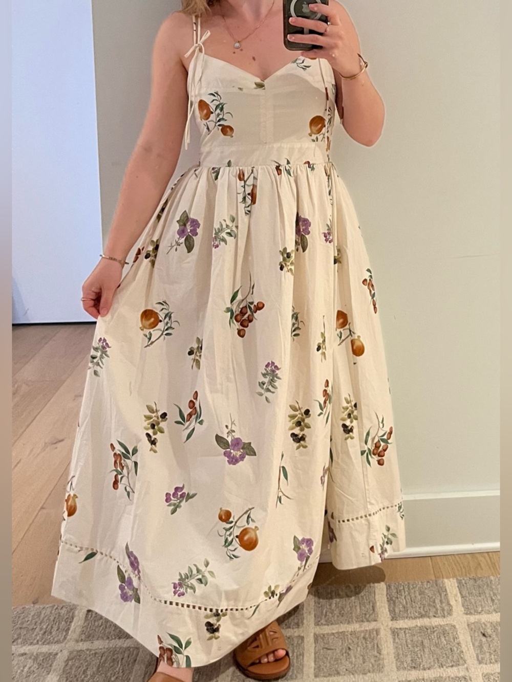 New Anthropologie Farmers Market Fruits & Floral Garden Maxi Dress - Picture 3 of 4